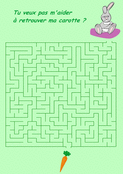 Aide-moi &agrave; d&eacute;jouer le labyrinthe des carottes
